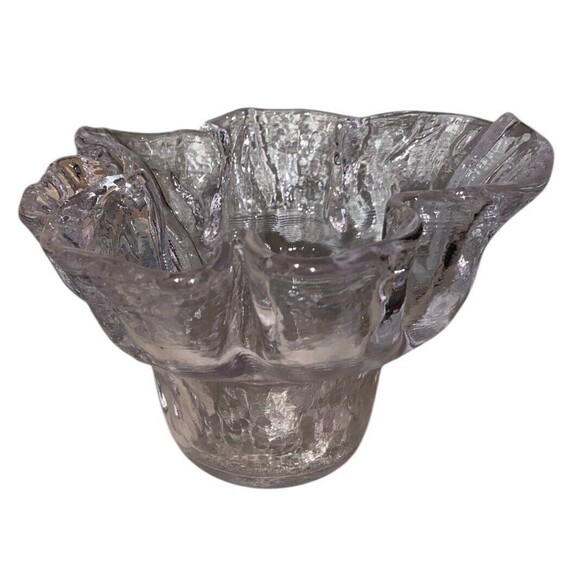 Vintage Sweden art Glass  Vase signed Lindshammar Chr Sjogren - Picture 1 of 4